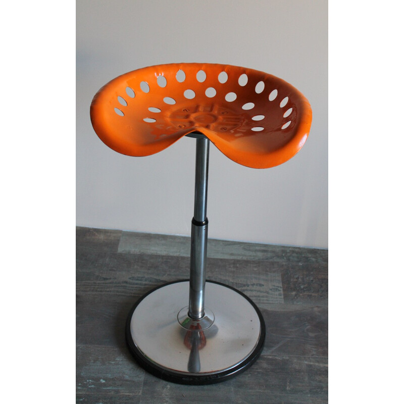 Tabouret Mirima orange par E. Fermiger & J.P Broc - 1970