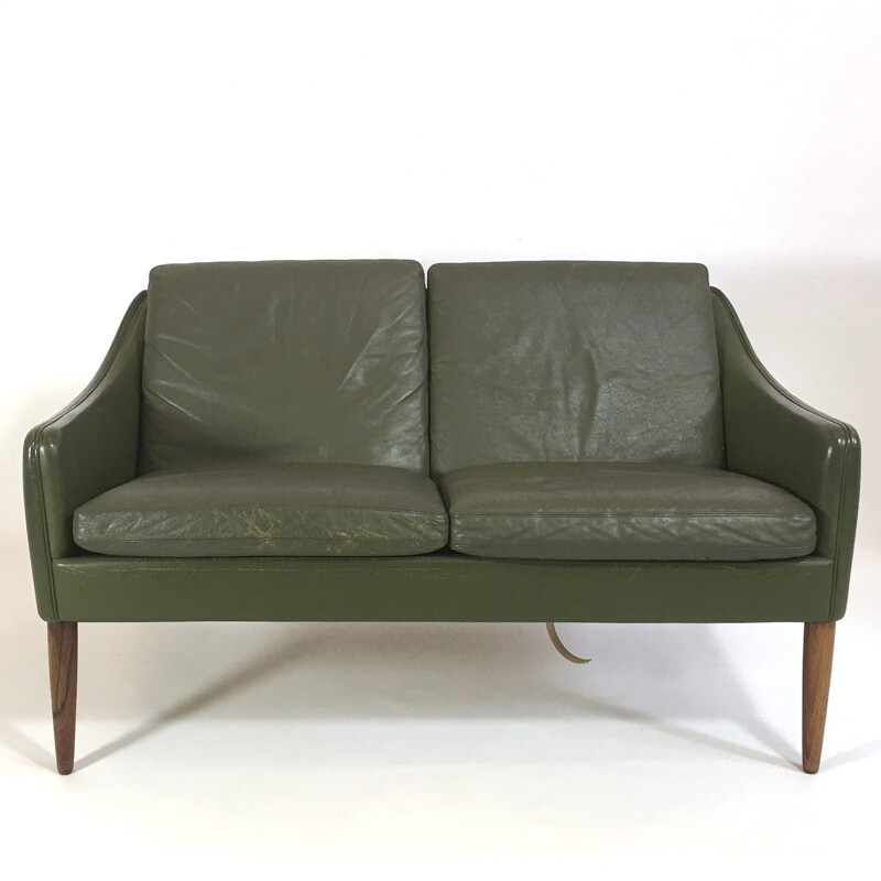 Leather 2-seater sofa by Hans Olsen for CS Møbler - 1960