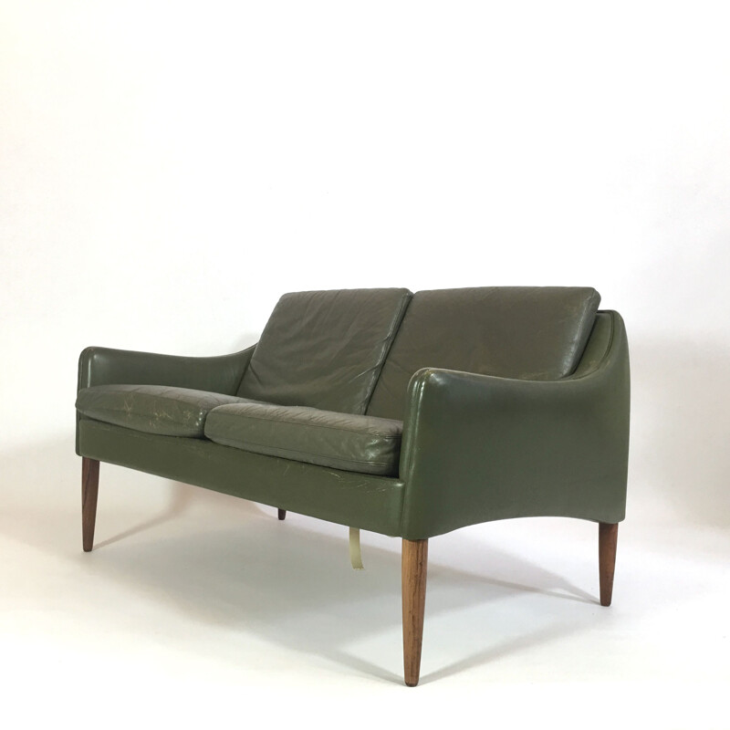 Leather 2-seater sofa by Hans Olsen for CS Møbler - 1960