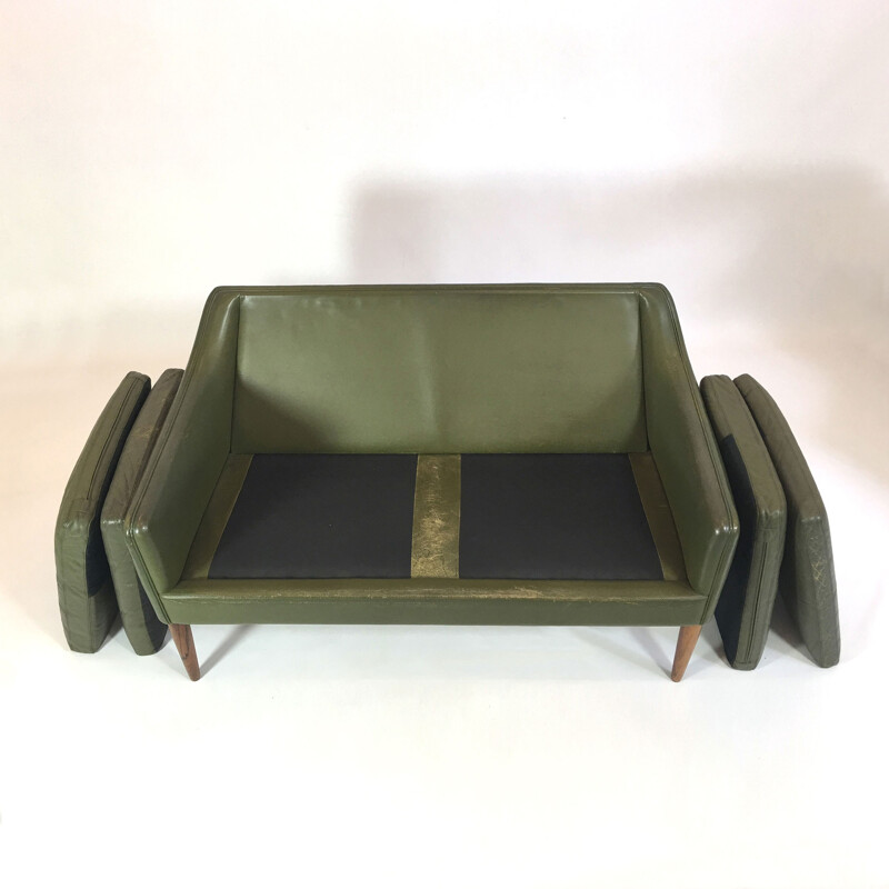 Leather 2-seater sofa by Hans Olsen for CS Møbler - 1960