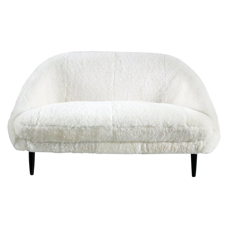 Vintage Sofa Model 115 in Sheepskin by Theo Ruth for Artifort - 1950s