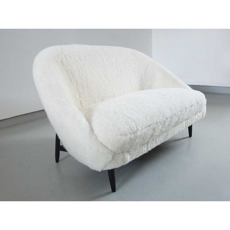 Vintage Sofa Model 115 in Sheepskin by Theo Ruth for Artifort - 1950s