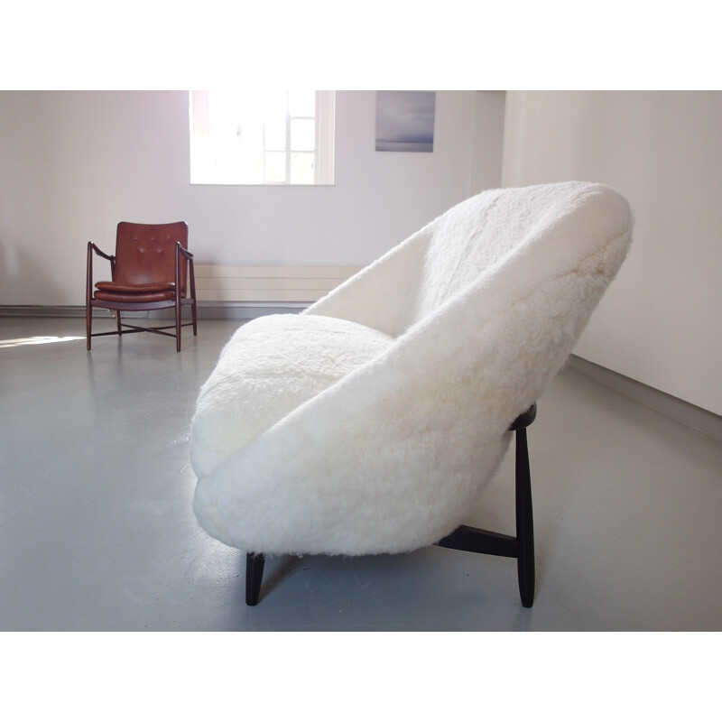 Vintage Sofa Model 115 in Sheepskin by Theo Ruth for Artifort - 1950s