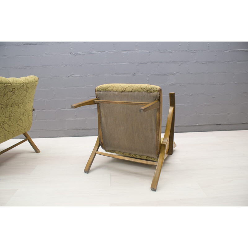 Paire de fauteuils vintage verts - 1950