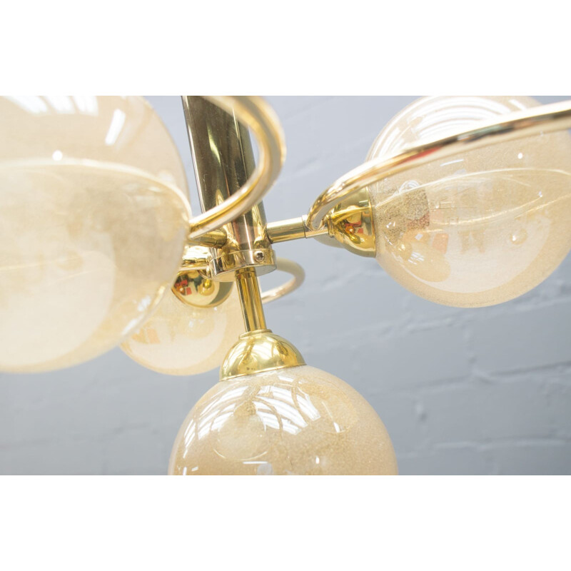 Vintage Hollywood Regency Orbit chandelier in brass - 1960s