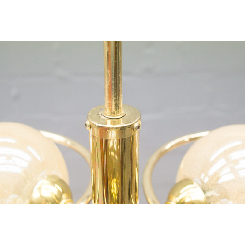 Vintage Hollywood Regency Orbit chandelier in brass - 1960s