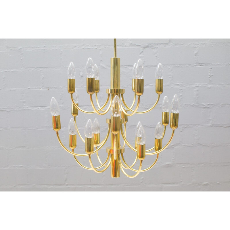 Vintage brass chandelier by Hollywood Regency, 1960