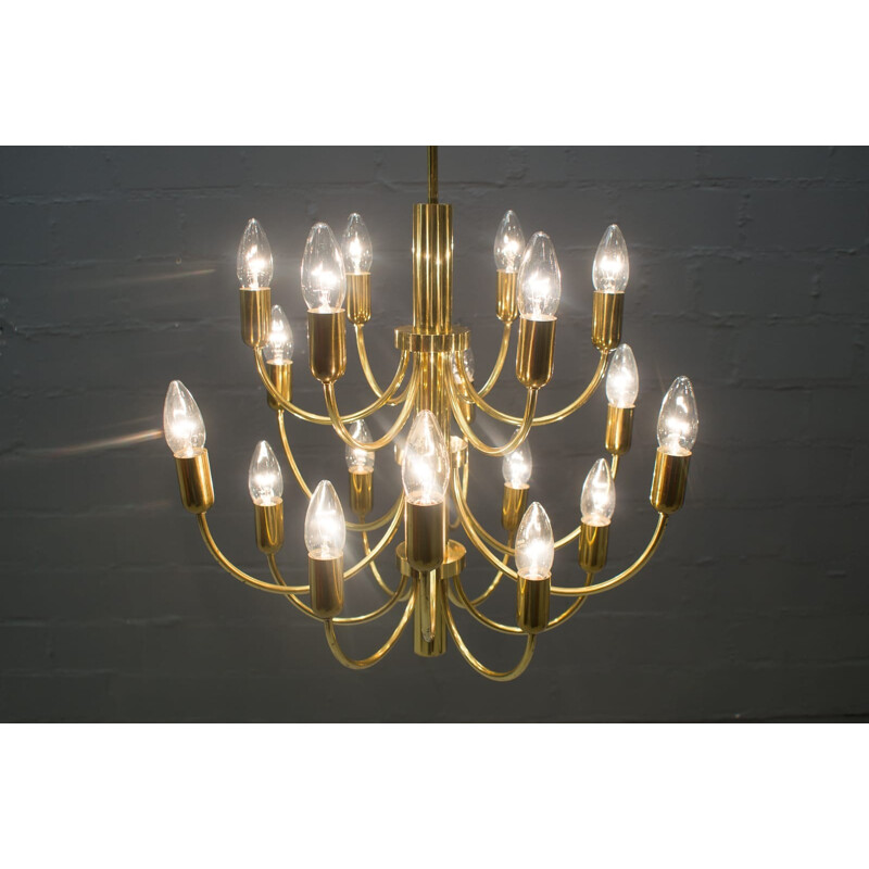 Vintage brass chandelier by Hollywood Regency, 1960