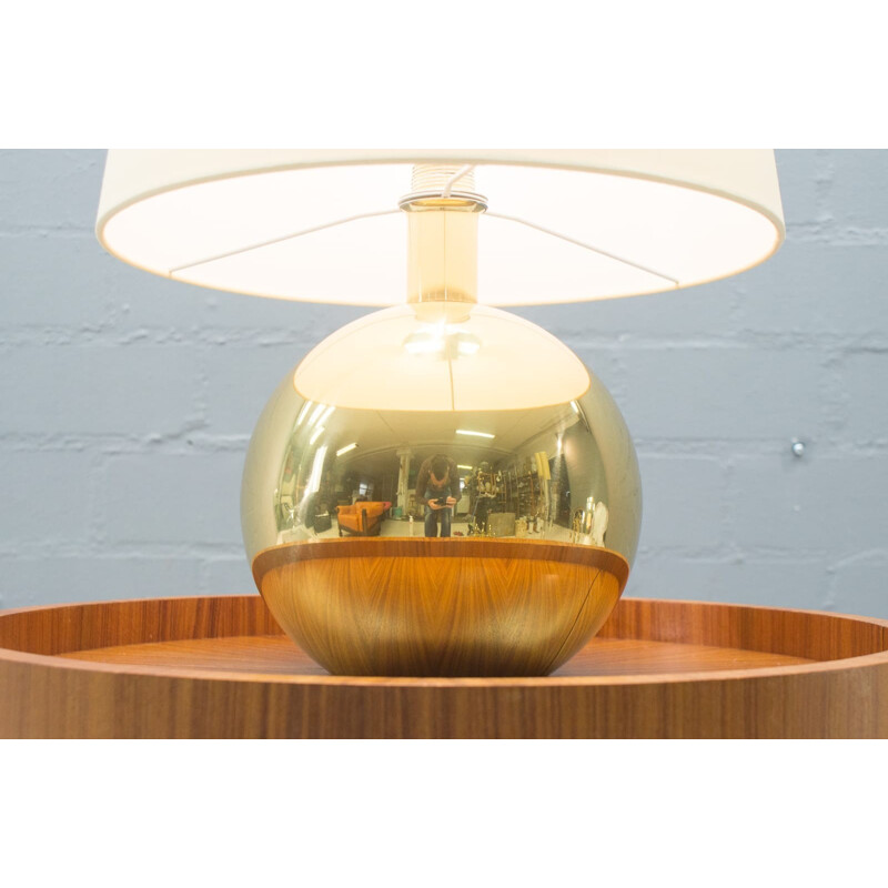 Vintage brass and tissu lamp - 1960s