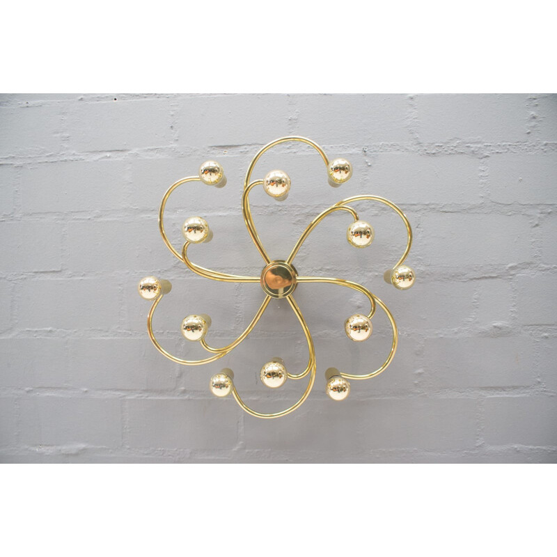 12-Arm vintage ceiling lamp, Hollywood Regency - 1960s