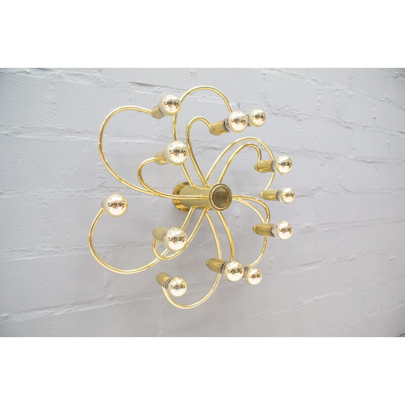 12-Arm vintage ceiling lamp, Hollywood Regency - 1960s