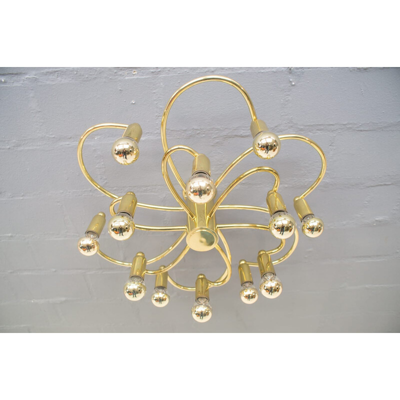 12-Arm vintage ceiling lamp, Hollywood Regency - 1960s