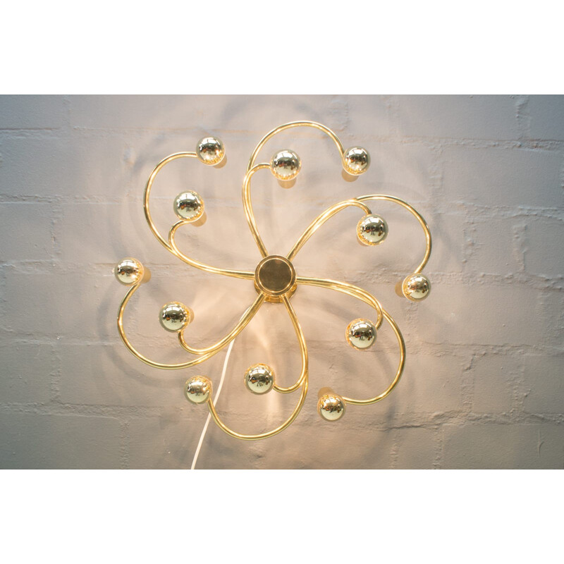 12-Arm vintage ceiling lamp, Hollywood Regency - 1960s