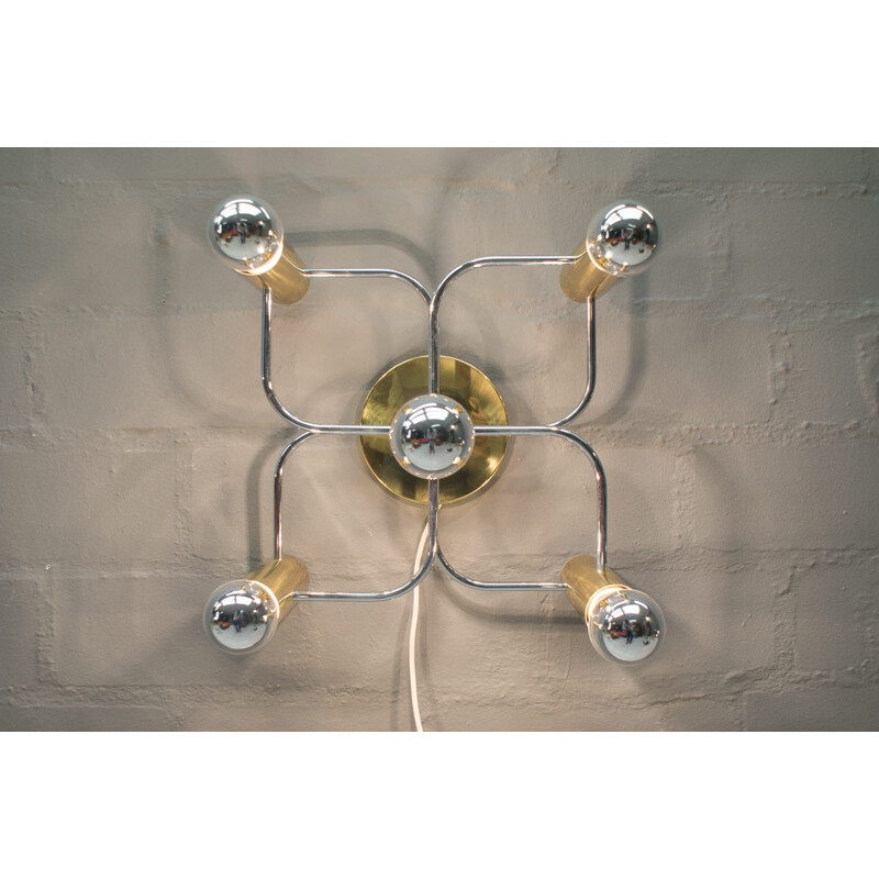 Pair of vintage Hollywood Regency ceiling 'Flower' - 1960s