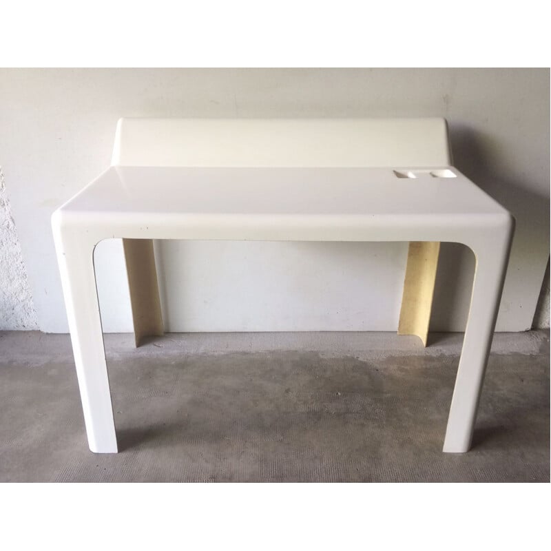 White vintage plastic desk 'Study' by Patrick Gingembre - 1970s 