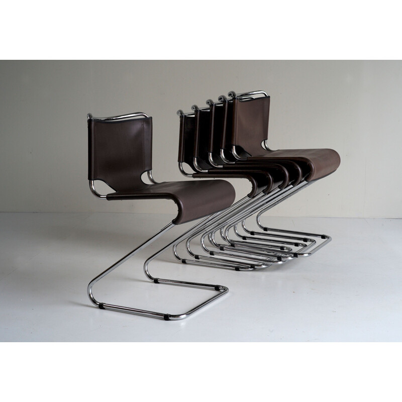 Set of 6 Biscia chairs by Pascal Mourgue for Steiner, France - 1970s