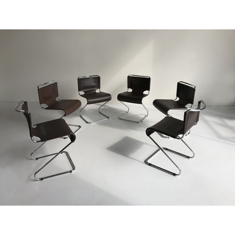 Set of 6 Biscia chairs by Pascal Mourgue for Steiner, France - 1970s