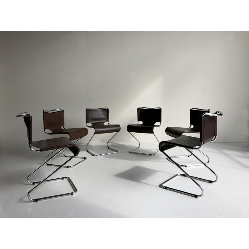 Set of 6 Biscia chairs by Pascal Mourgue for Steiner, France - 1970s