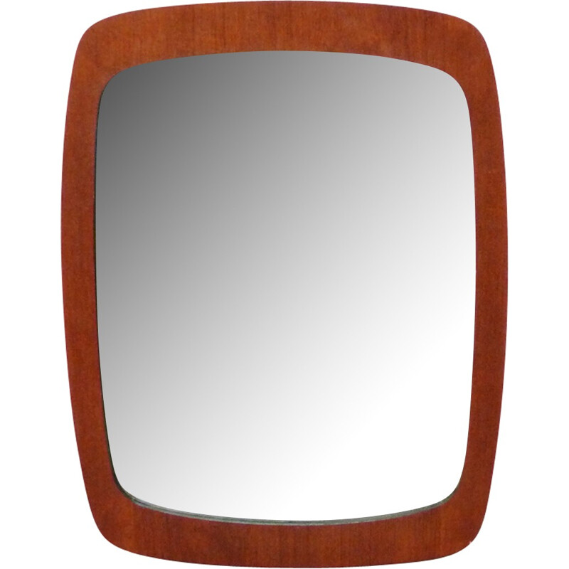 Vintage scandinavian mirror veneered in Teak - 1960s