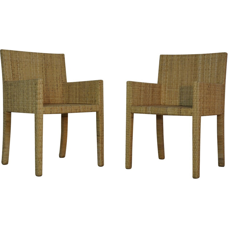 Pair of "Bridge Rattan" armchairs by JM Frank and Adolphe Chanes, International - 1935