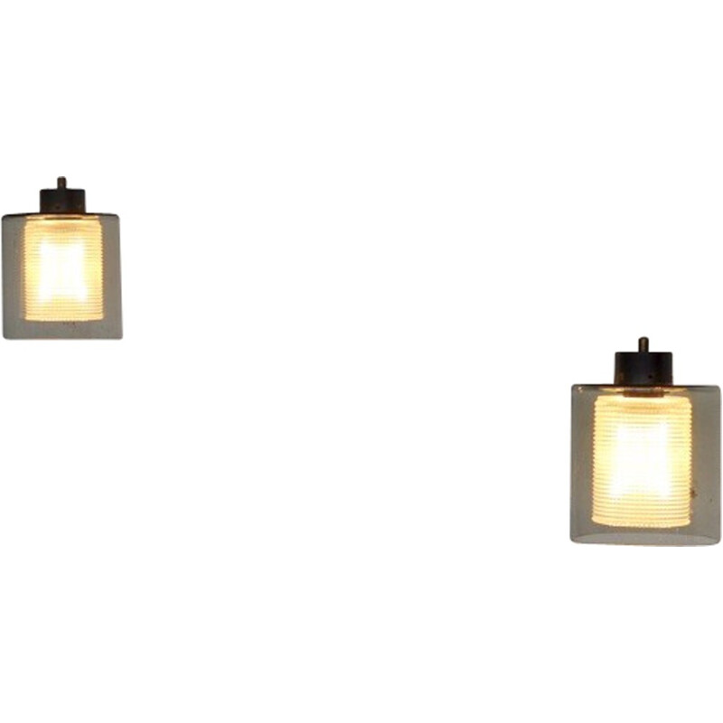 Pair of pendant lights by Carl Fagerlund for Orrefors - 1960s