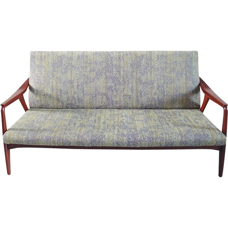 Canapé scandinave vintage en teck et laine - 1950