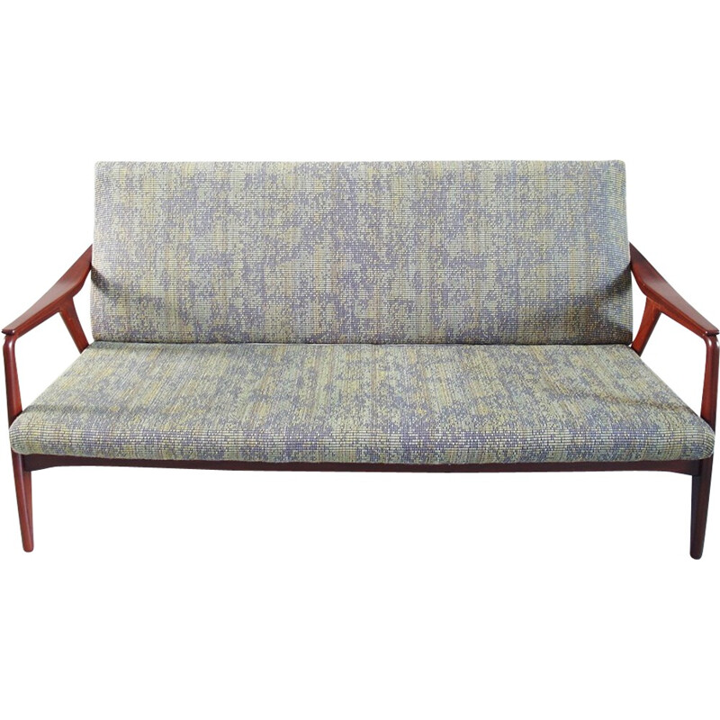 Vintage scandinavian sofa in teak and wool - 1950s