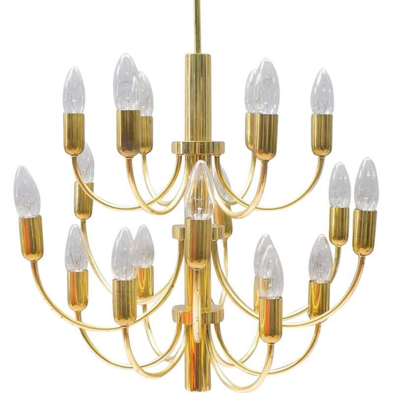 Vintage brass chandelier by Hollywood Regency, 1960