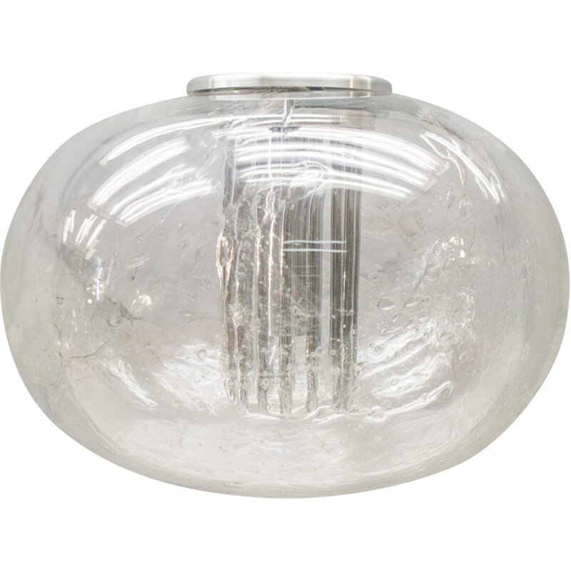 Vintage pendant light in hand-blowed glass by Doria Leuchten - 1960