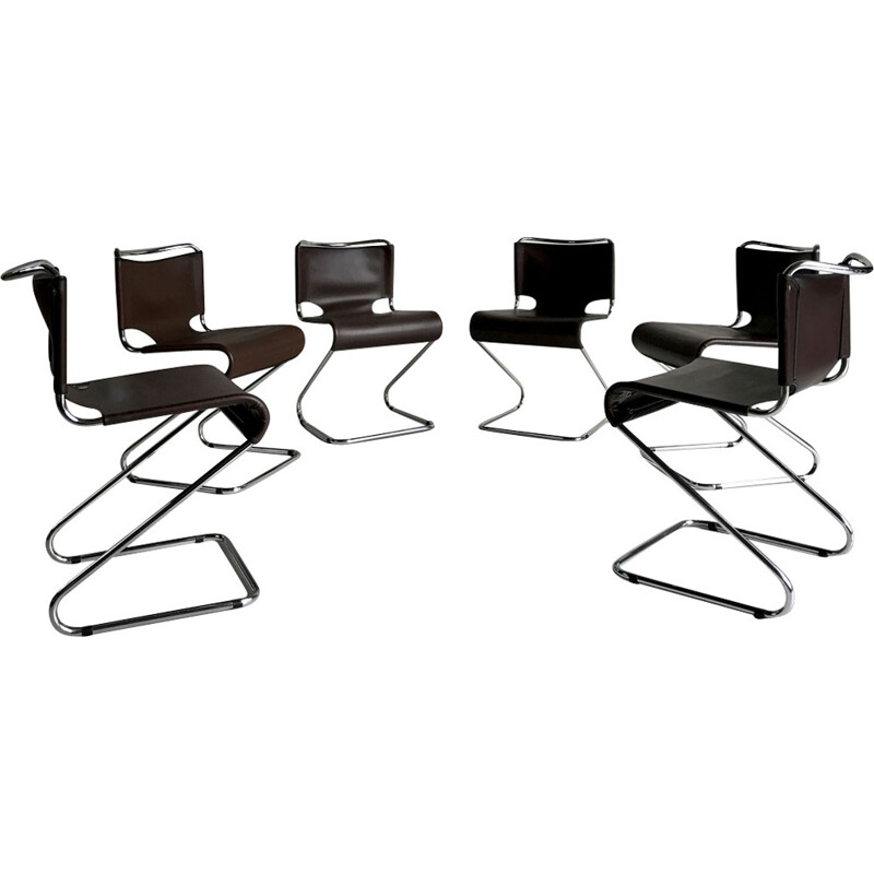 Set of 6 Biscia chairs by Pascal Mourgue for Steiner, France - 1970s