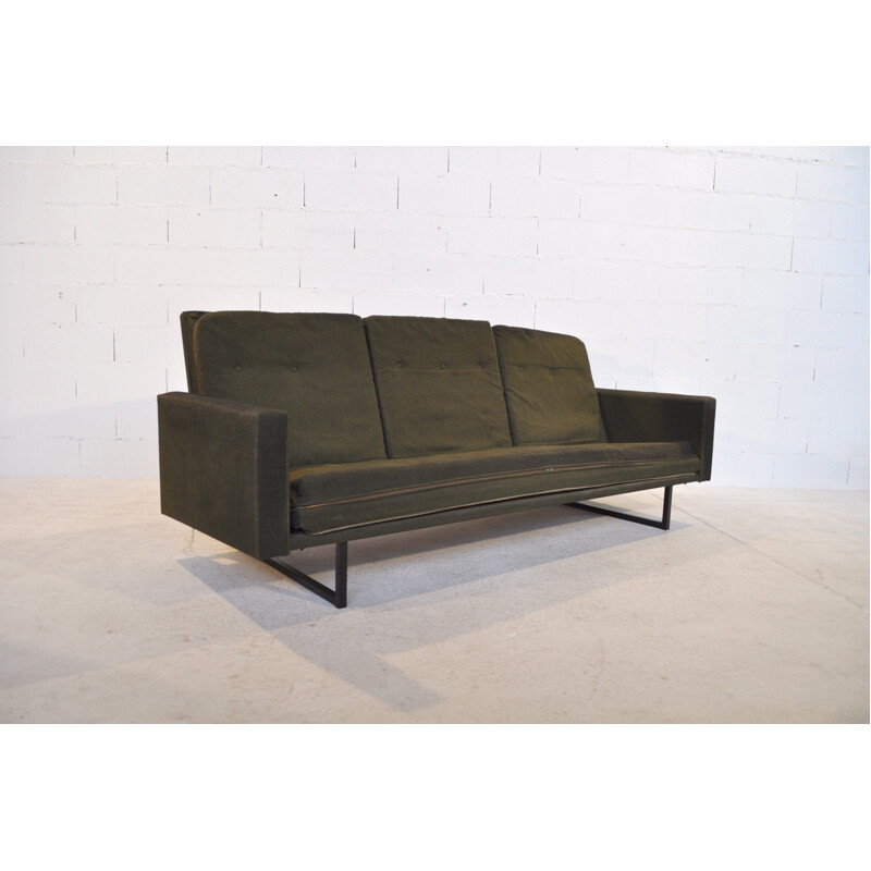 Dark green convertible sofa, René Jean CAILLETTE - 1960s