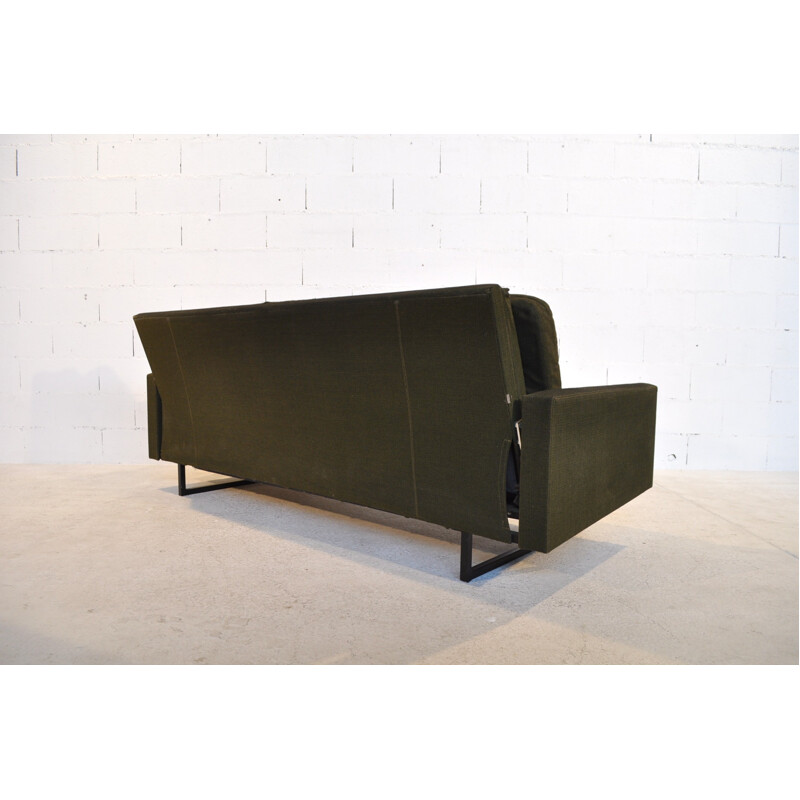 Dark green convertible sofa, René Jean CAILLETTE - 1960s