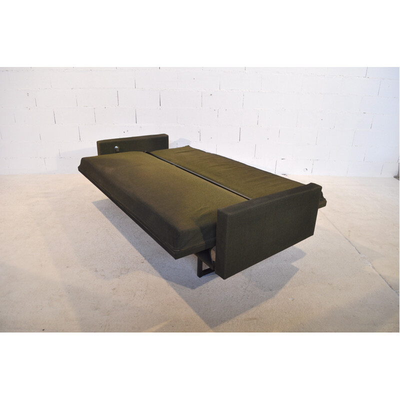 Dark green convertible sofa, René Jean CAILLETTE - 1960s