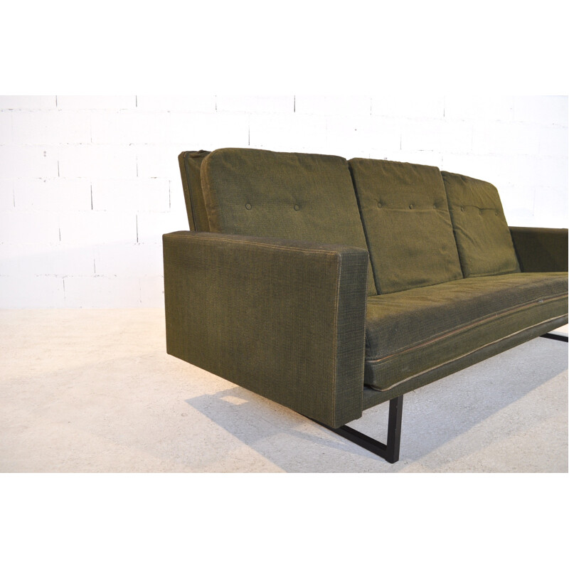 Dark green convertible sofa, René Jean CAILLETTE - 1960s