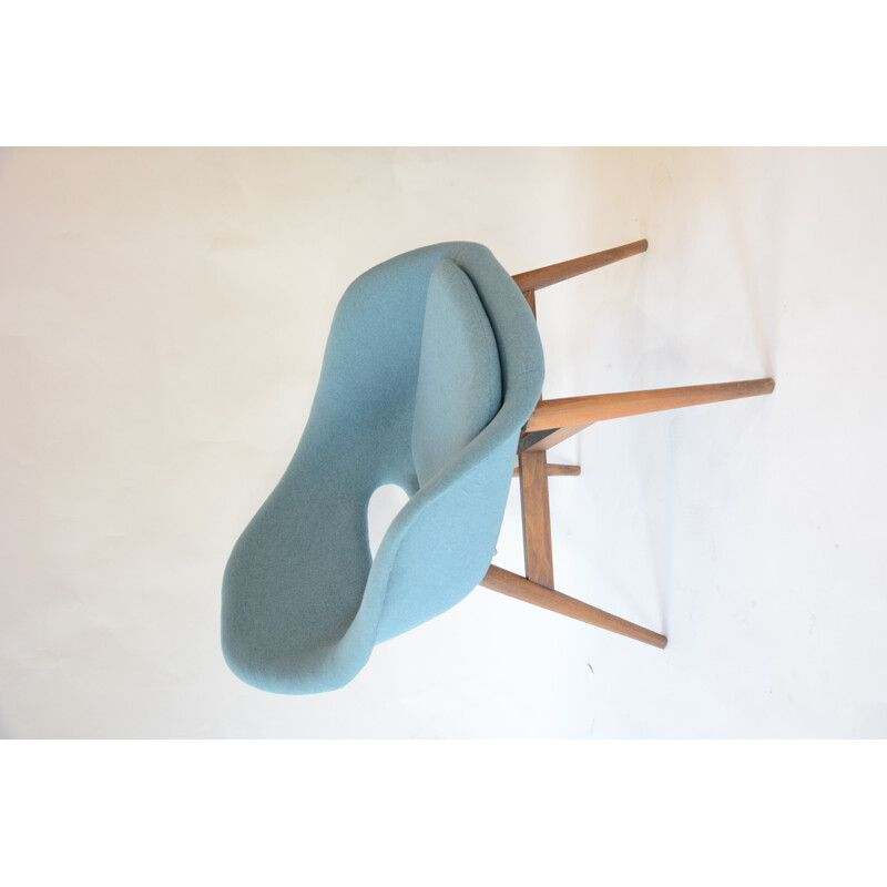 Vintage armchair in blue fabric by Navratil - 1960s 