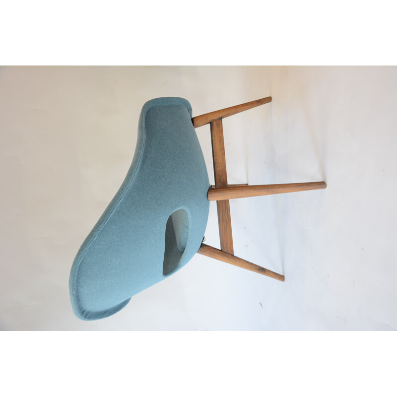 Vintage armchair in blue fabric by Navratil - 1960s 