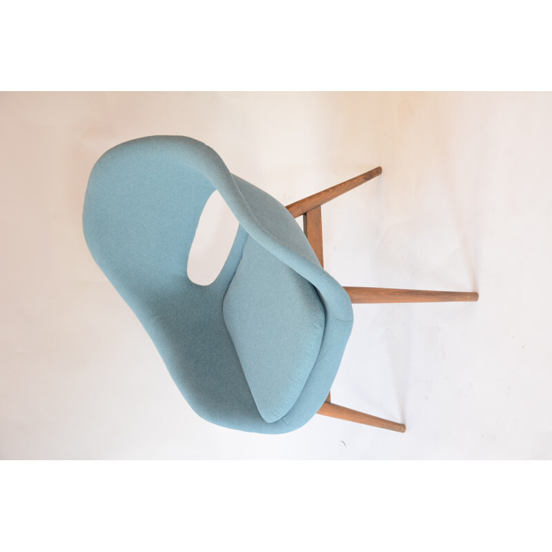 Vintage armchair in blue fabric by Navratil - 1960s 
