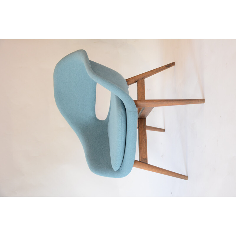 Vintage armchair in blue fabric by Navratil - 1960s 