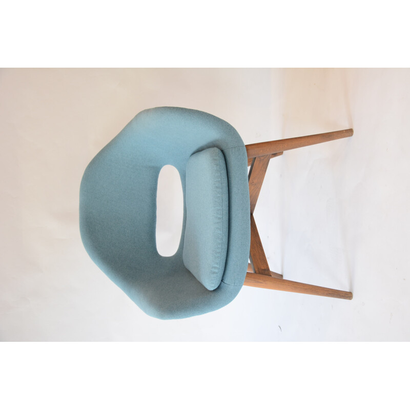 Vintage armchair in blue fabric by Navratil - 1960s 