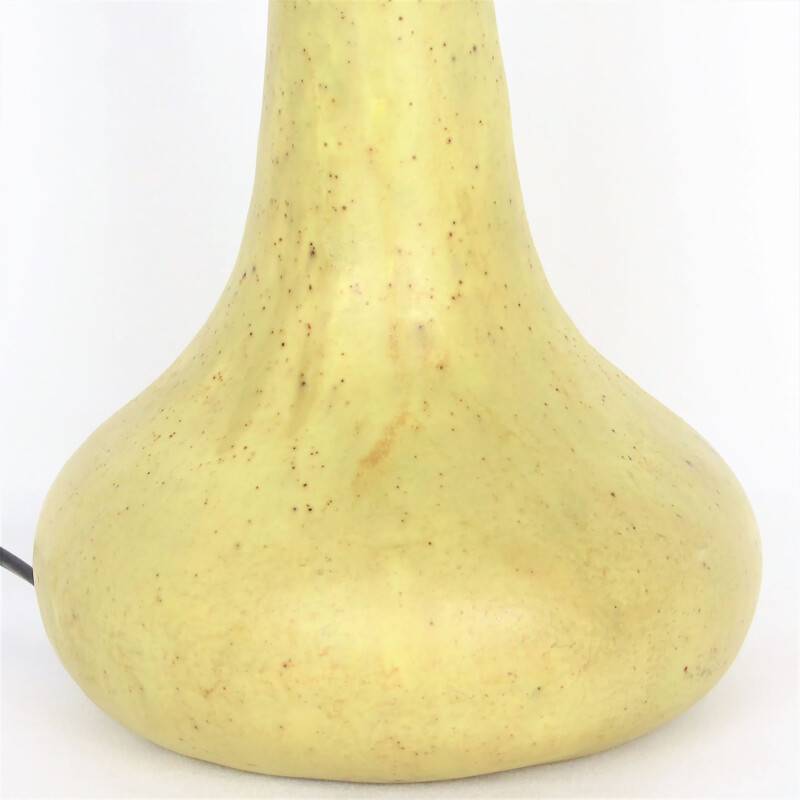 Lampe vintage jaune en ceramique de Vallauris - 1950
