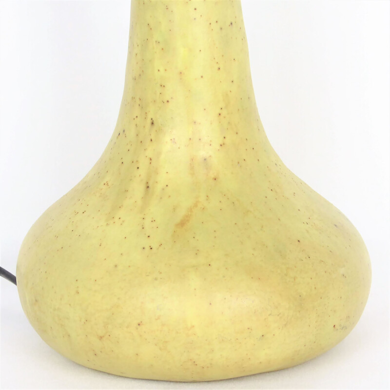 Vintage Yellow Ceramic Lamp by Vallauris - 1950s