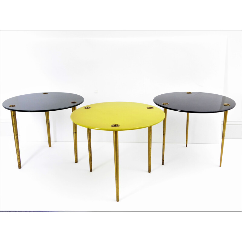 Set of 3 "Partroy" Tables by Pierre Cruège - 1950s