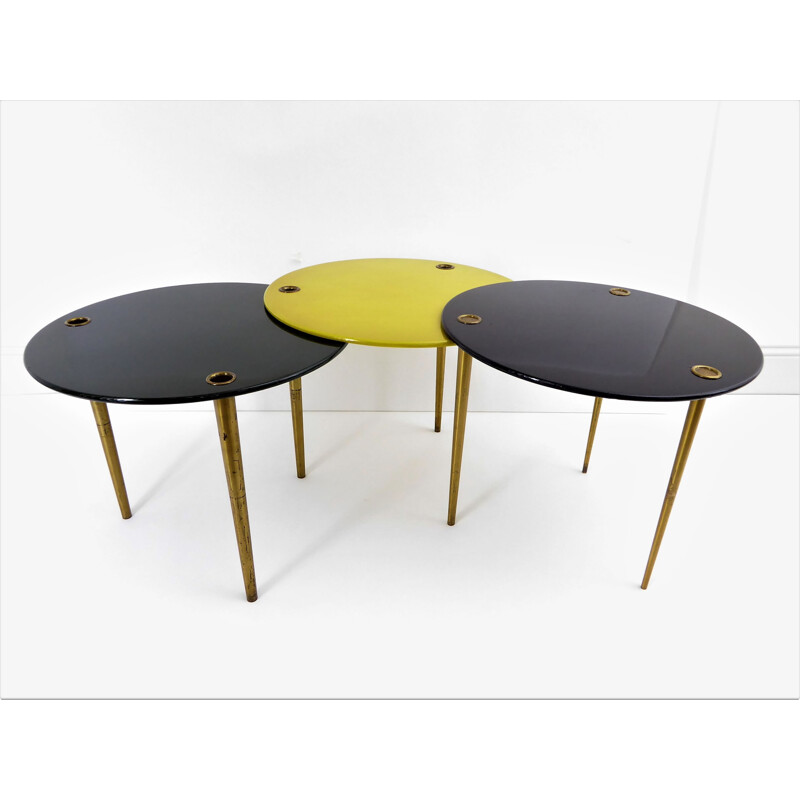 Set of 3 "Partroy" Tables by Pierre Cruège - 1950s