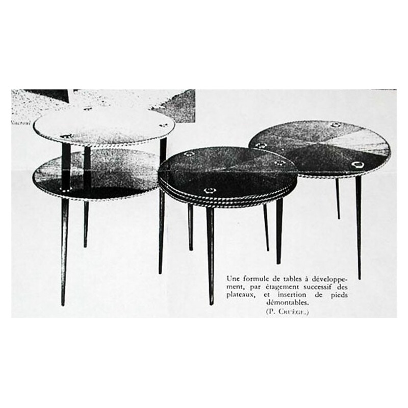 Suite de 3 tables "Partroy" de Pierre Cruège - 1950