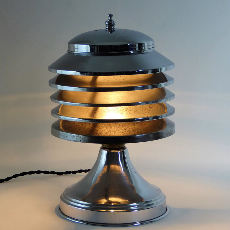 Lampe vintage en métal chromé par Coulter - 1930 
