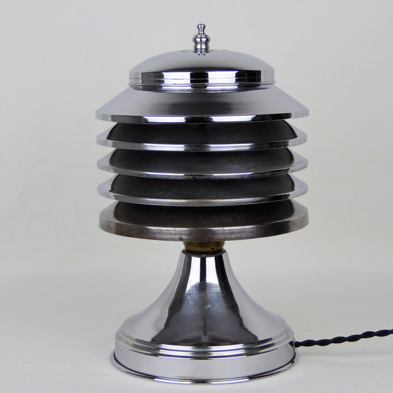 Vintage lamp in chrome-plated metal by Coulter - 1930s