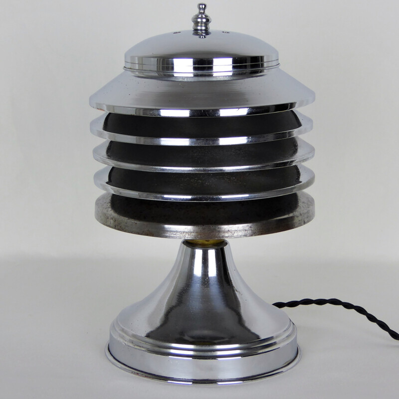 Vintage lamp in chrome-plated metal by Coulter - 1930s