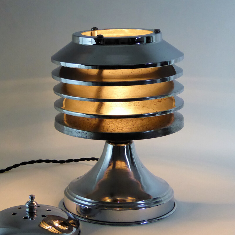 Vintage lamp in chrome-plated metal by Coulter - 1930s