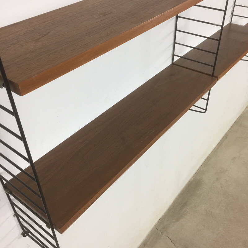 Walnut Wall Unit System by Nisse Strinning for String - 1960s