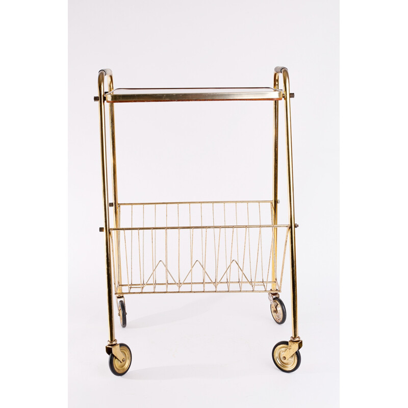 Vintage magazin rack trolley - 1960s